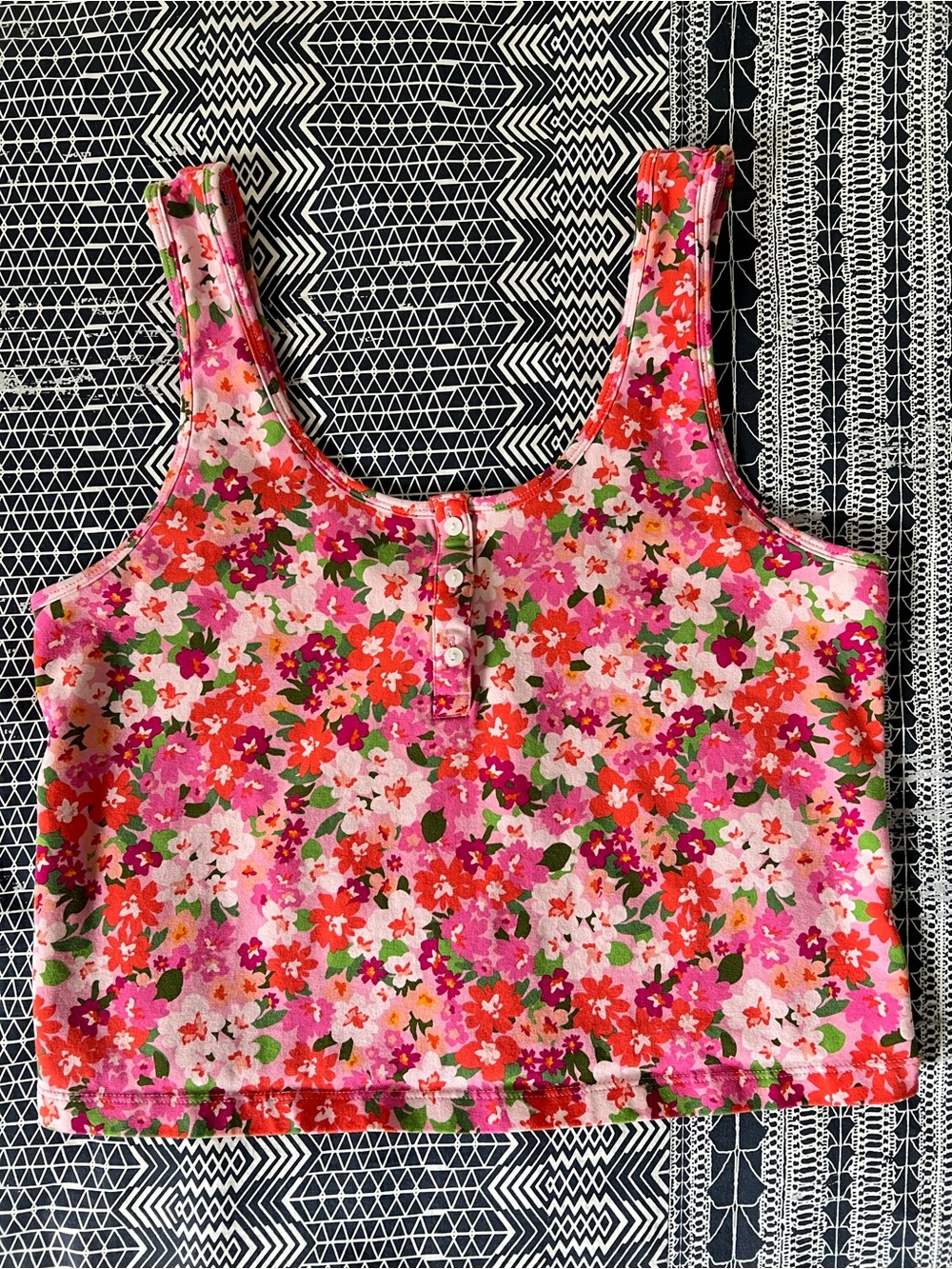 Old Navy Floral Cropped Tank Top